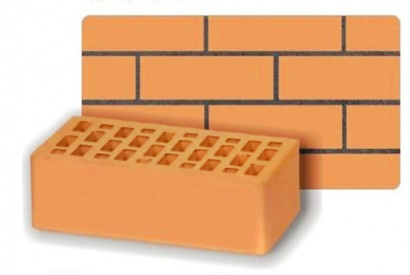 Облицовочный пустотелый, М-150,120x250x88, персик, Воротынский КЗ